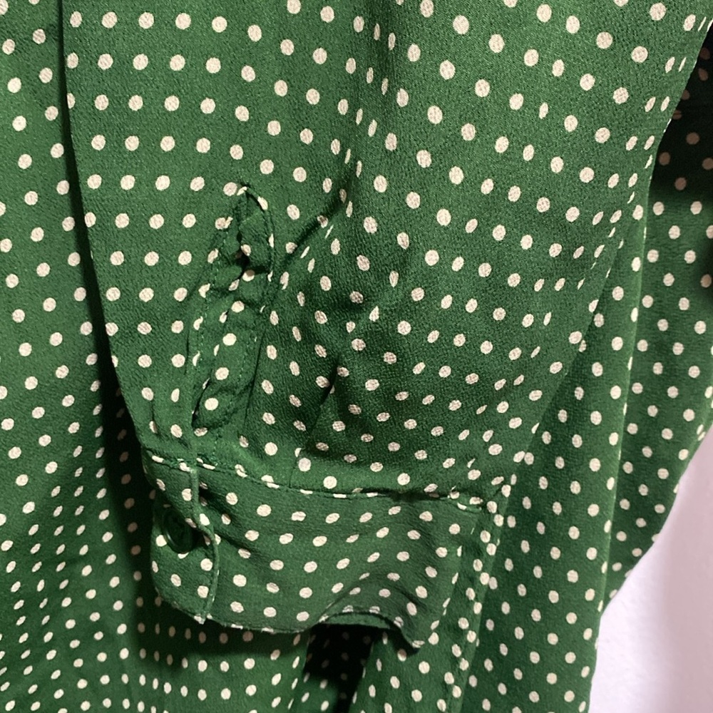 Jones New York Green Polka Dot Women's Top Petite 14 - Picture 3 of 4